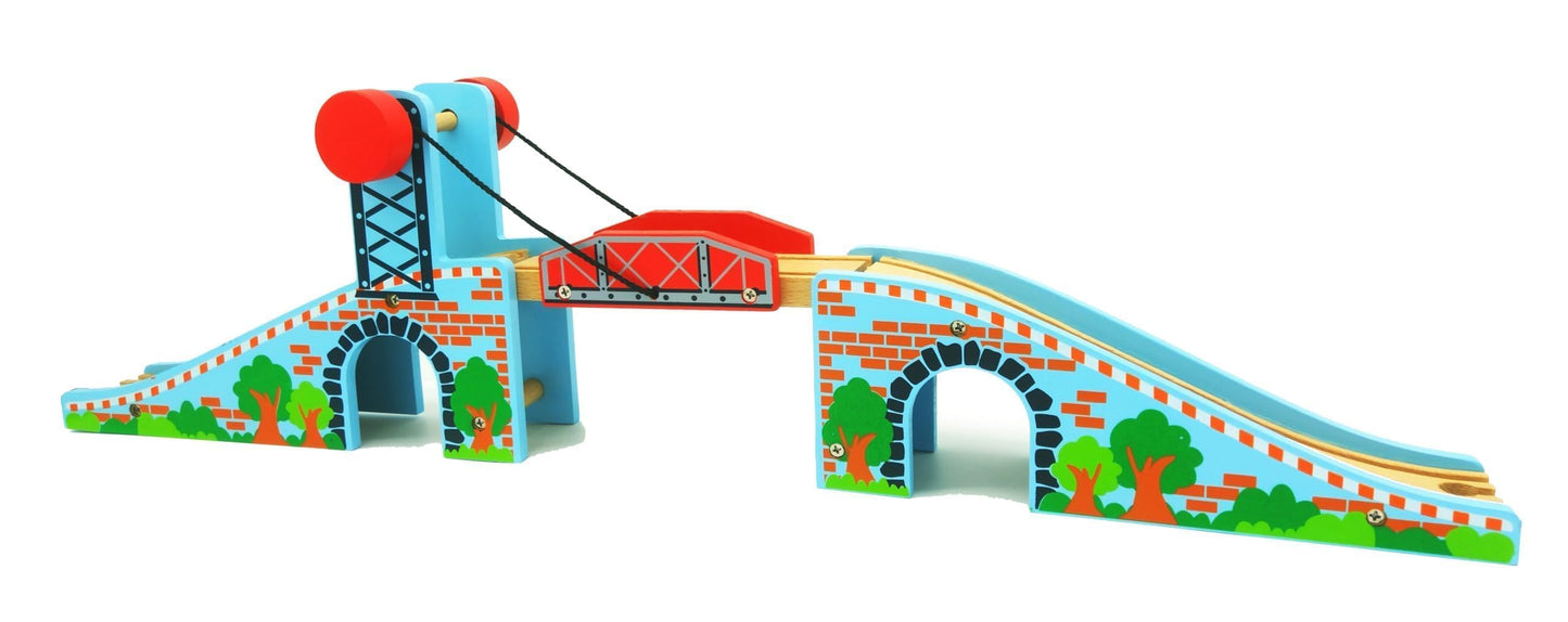 Z MAYABBO Wooden Train Tracks Lifting Bridge – Universal Fit for All Major Rail Sets