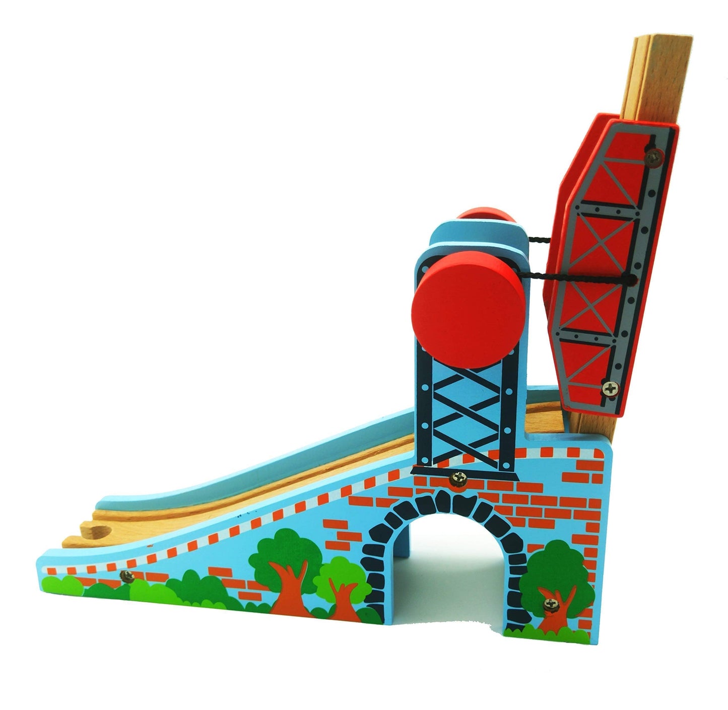 Z MAYABBO Wooden Train Tracks Lifting Bridge – Universal Fit for All Major Rail Sets