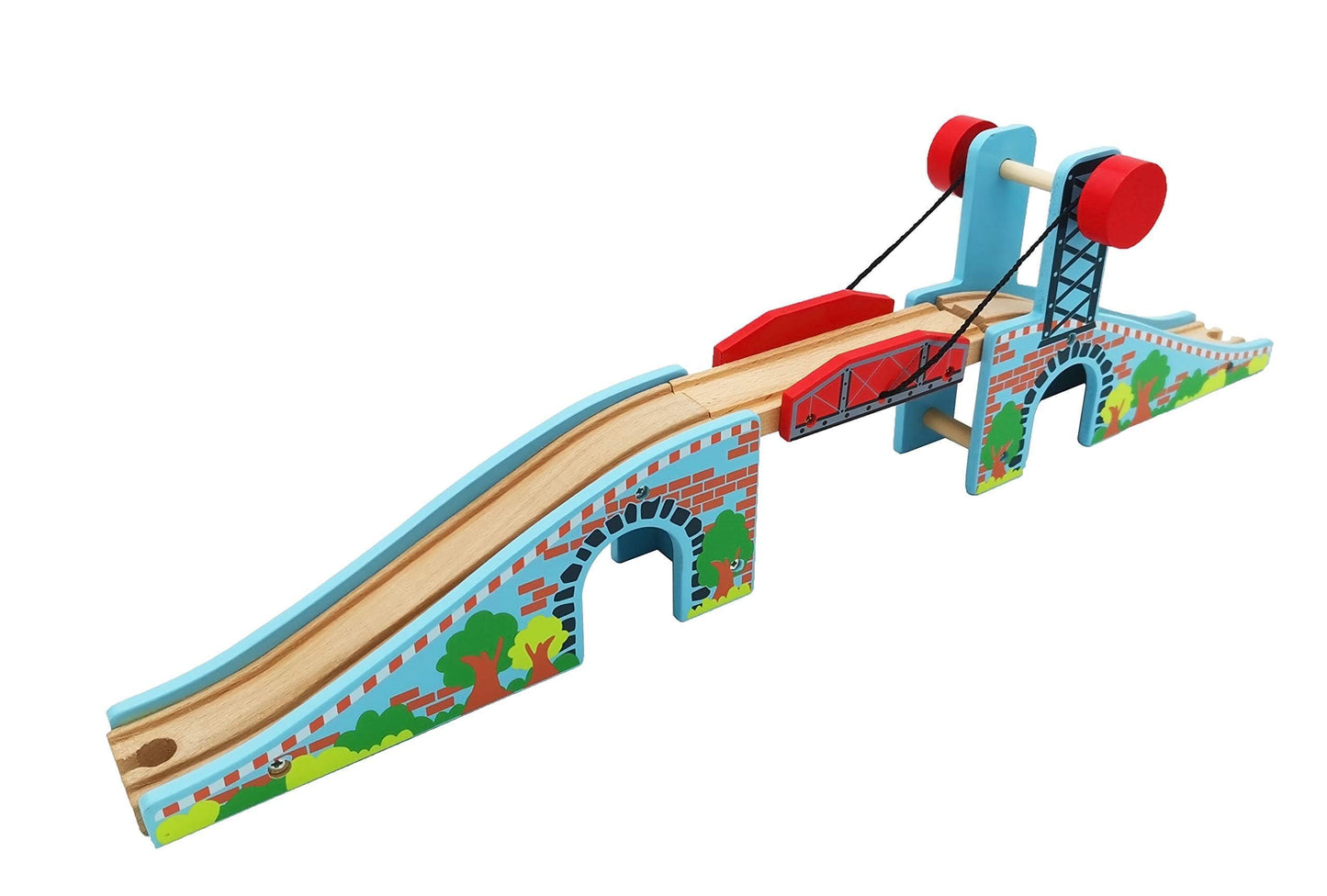 Z MAYABBO Wooden Train Tracks Lifting Bridge – Universal Fit for All Major Rail Sets