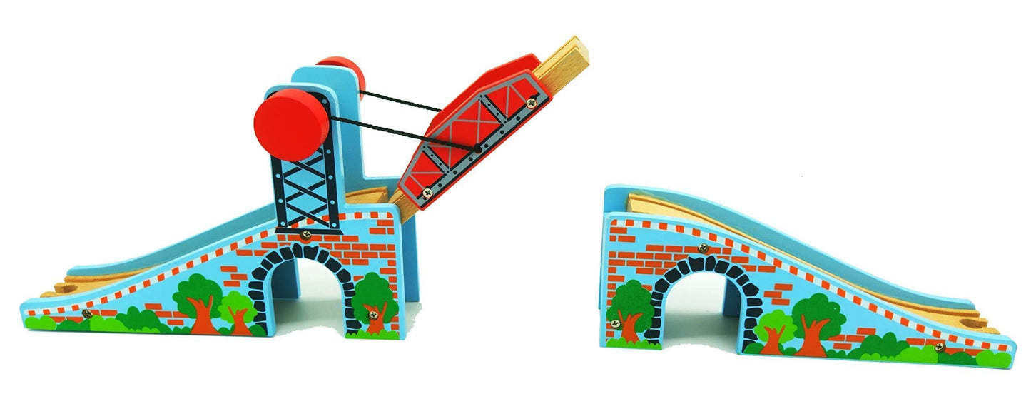 Z MAYABBO Wooden Train Tracks Lifting Bridge – Universal Fit for All Major Rail Sets