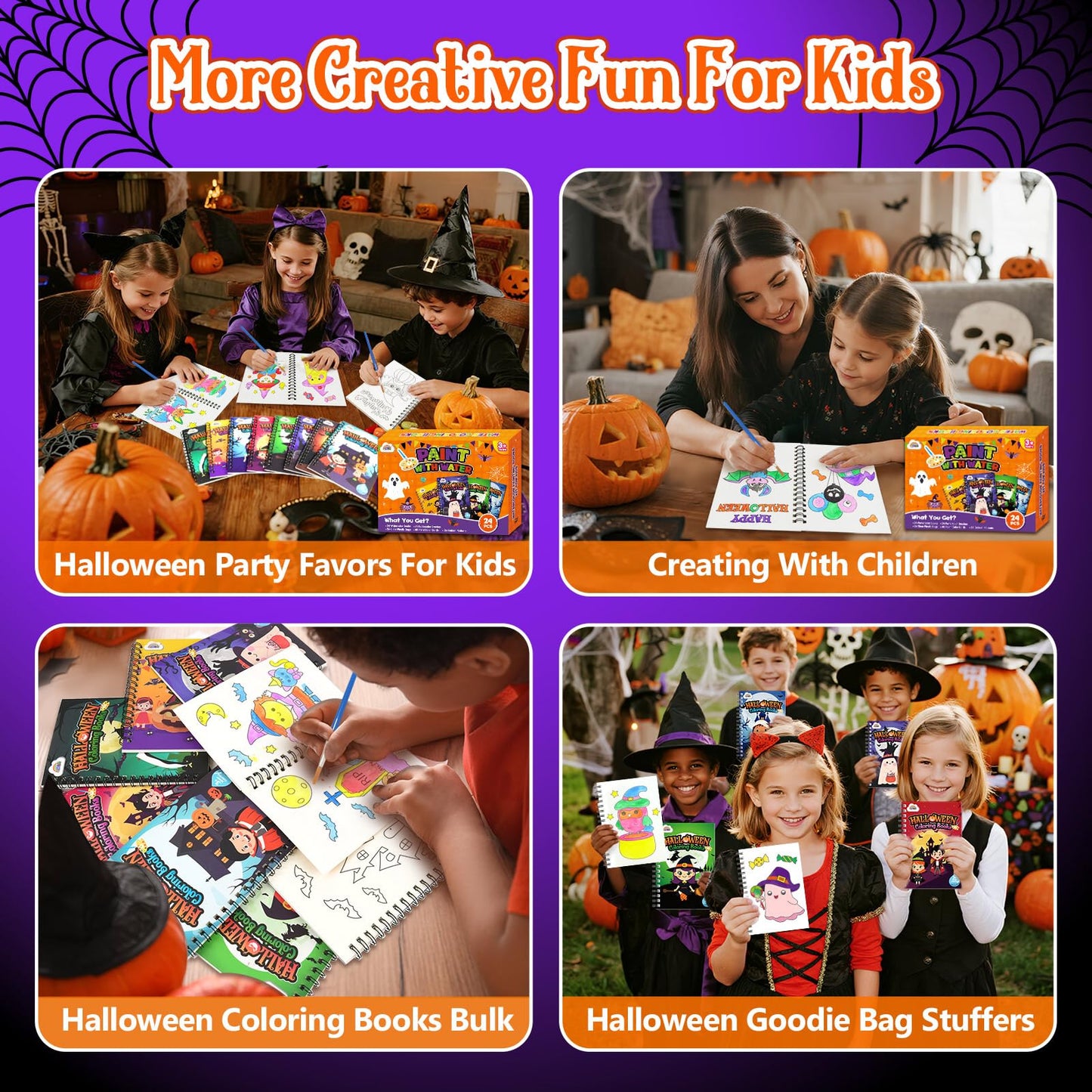 ZMLM 24 Water Coloring Books for Kids – Halloween Bulk Mini Coloring Books for Ages 4-8