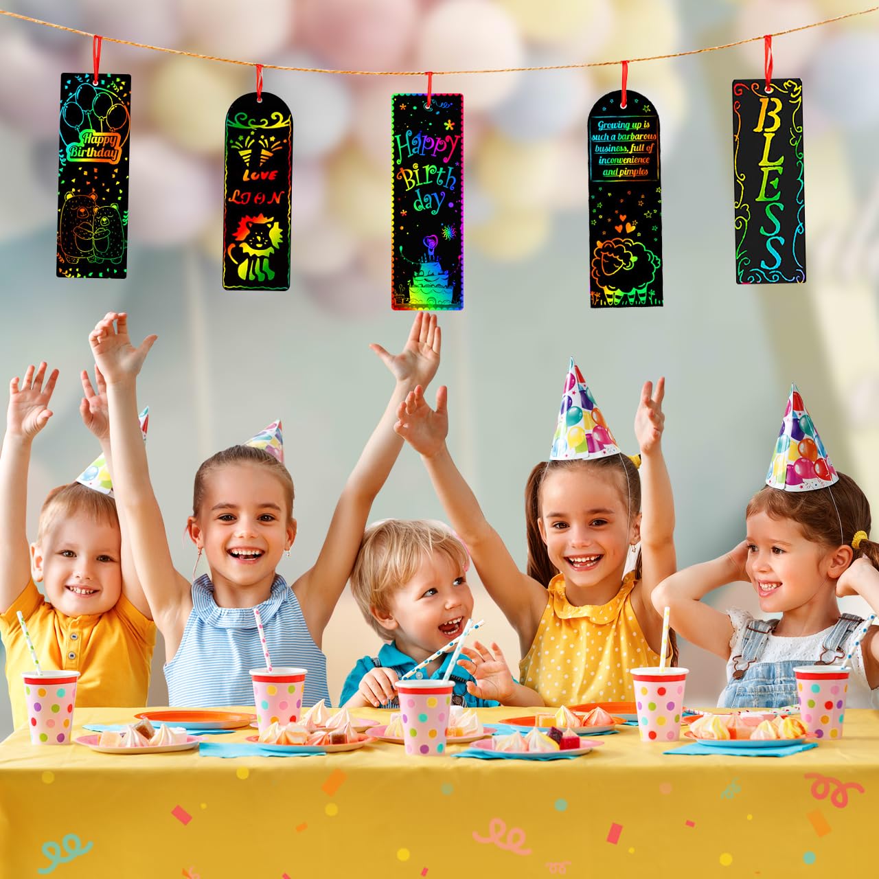 ZMLM Scratch Paper Art Bookmarks – 36-Pack Rainbow DIY Craft Kit with Stylus & Ribbon | Party Favors, Gifts & Classroom Activities