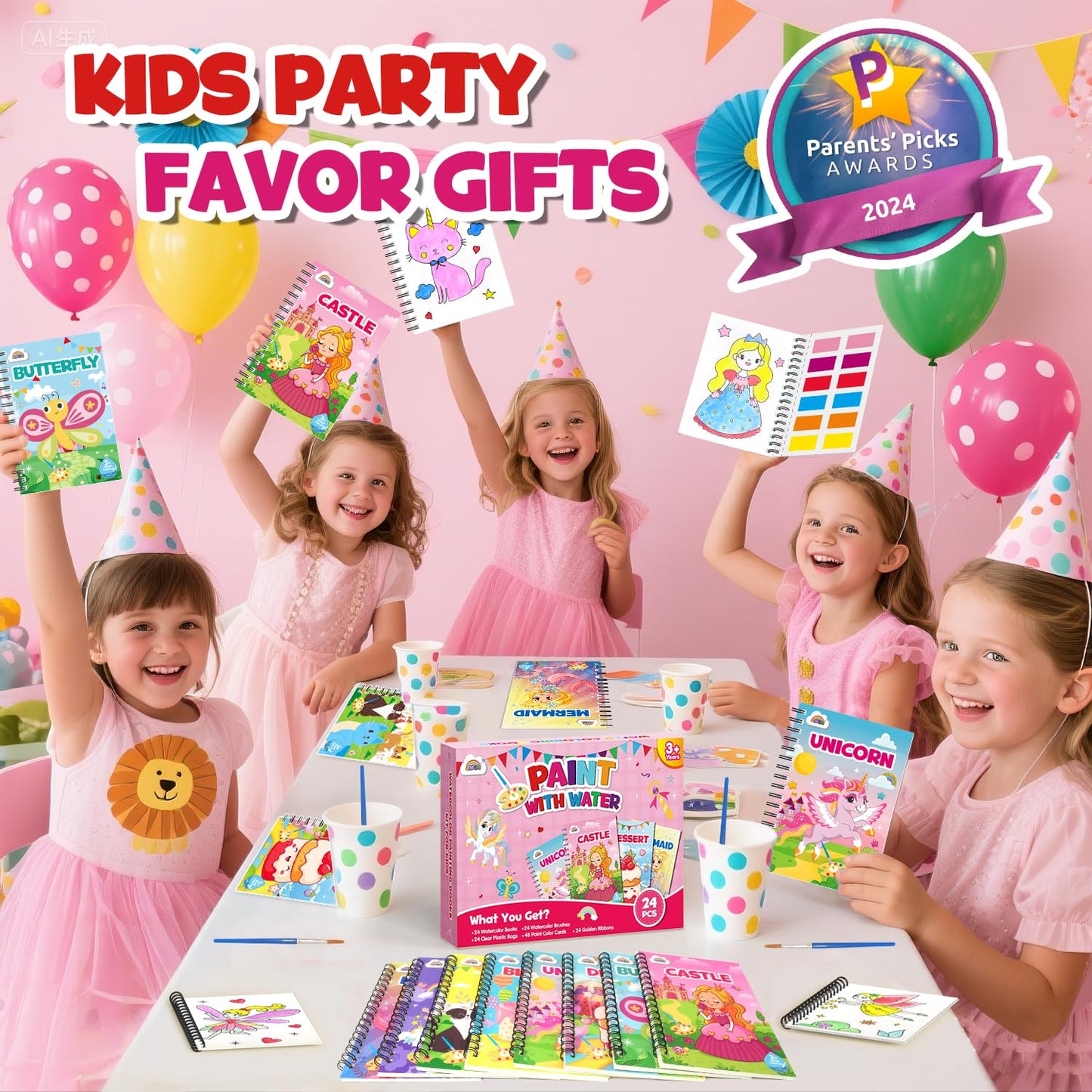 ZMLM 24 Mini Water Coloring Books for Kids - Bulk Party Favors (Ages 4-8)