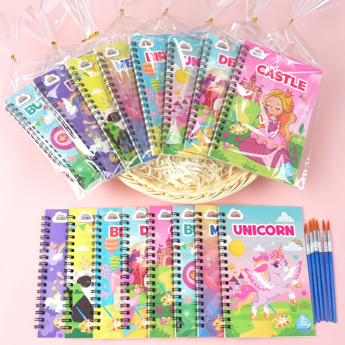 ZMLM 24 Mini Water Coloring Books for Kids - Bulk Party Favors (Ages 4-8)