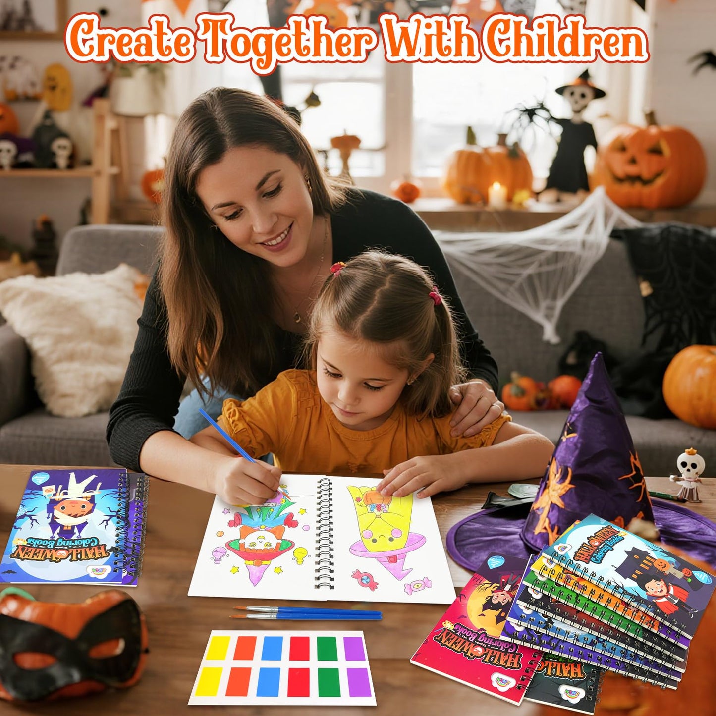 ZMLM 24 Water Coloring Books for Kids – Halloween Bulk Mini Coloring Books for Ages 4-8