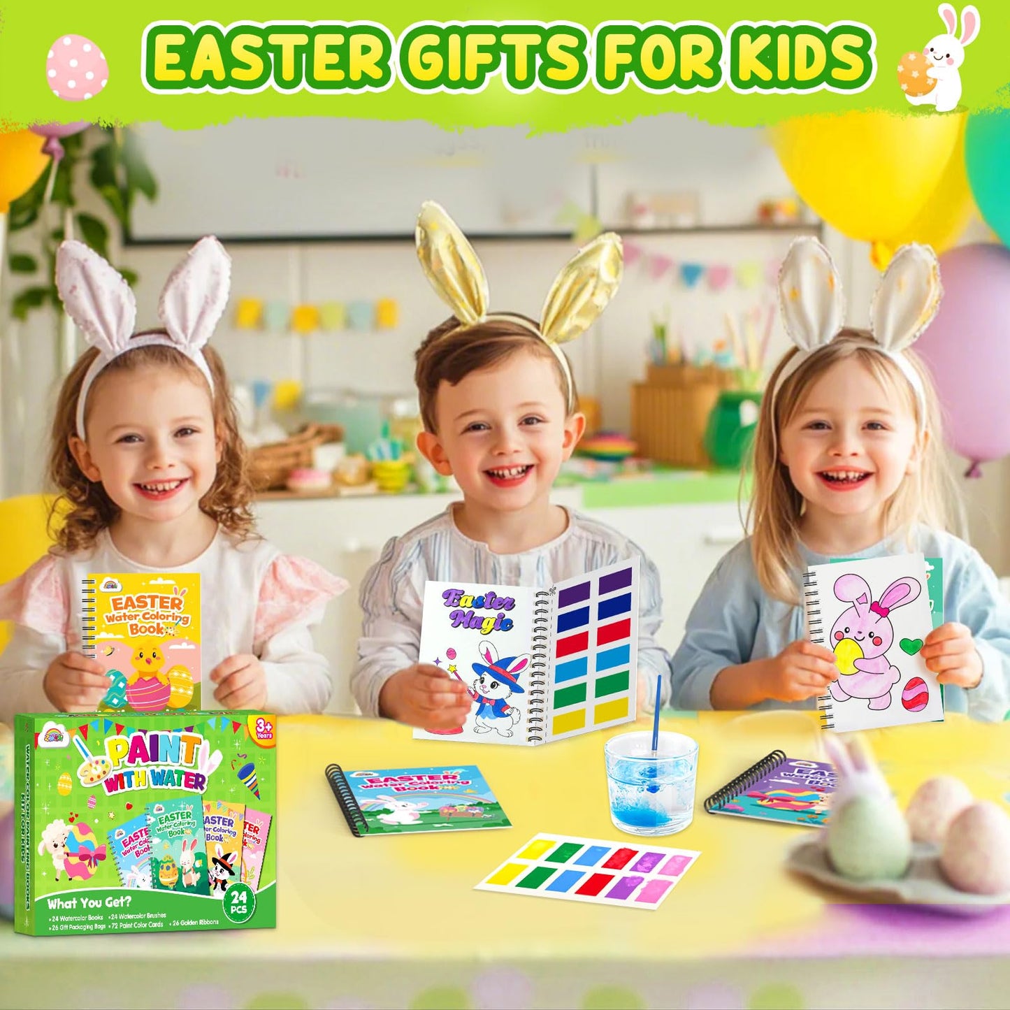 ZMLM Bulk Easter Coloring Books for Kids 4-8 – 24 Mini Watercolor Books