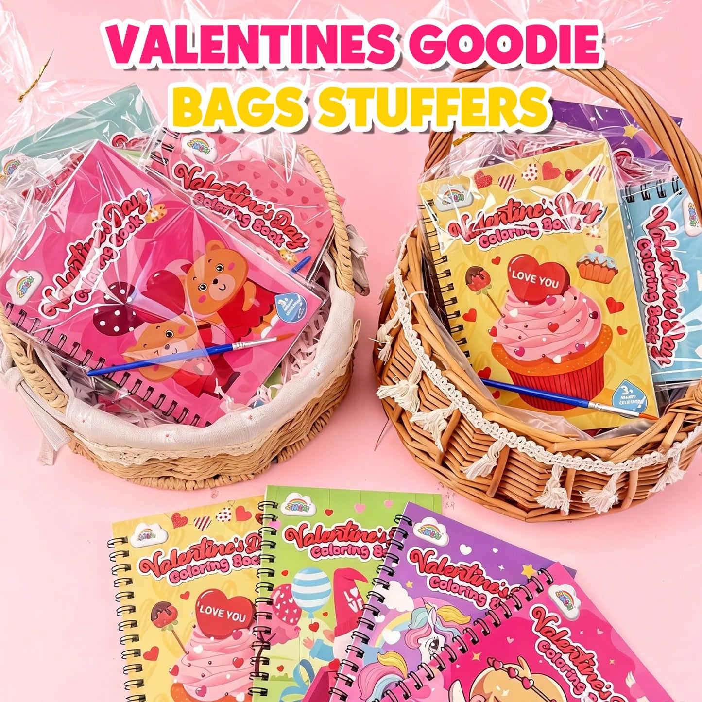 ZMLM 24 Water Coloring Books for Kids Valentines Bulk Set – Mini Coloring Books for Ages 4-8