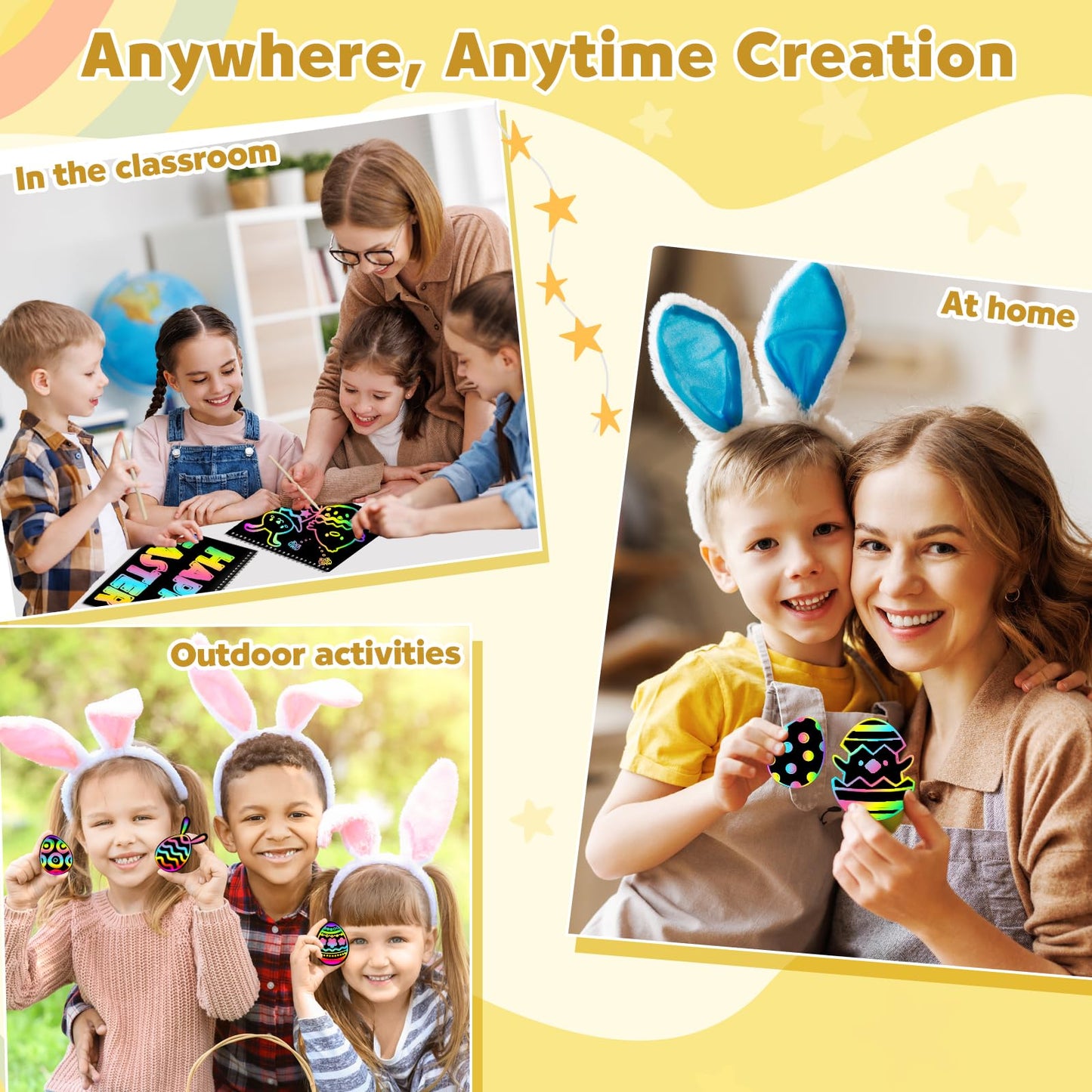 ZMLM Rainbow Scratch Notebooks – 2 Pack Easter Gift Set for Kids (Ages 3–12)
