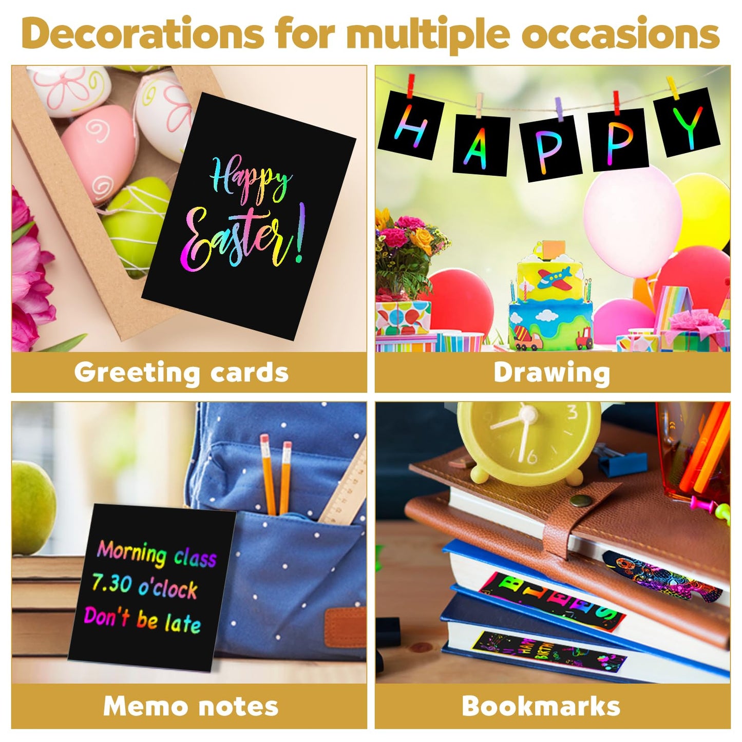 ZMLM Rainbow Scratch Notebooks – 2 Pack Easter Gift Set for Kids (Ages 3–12)