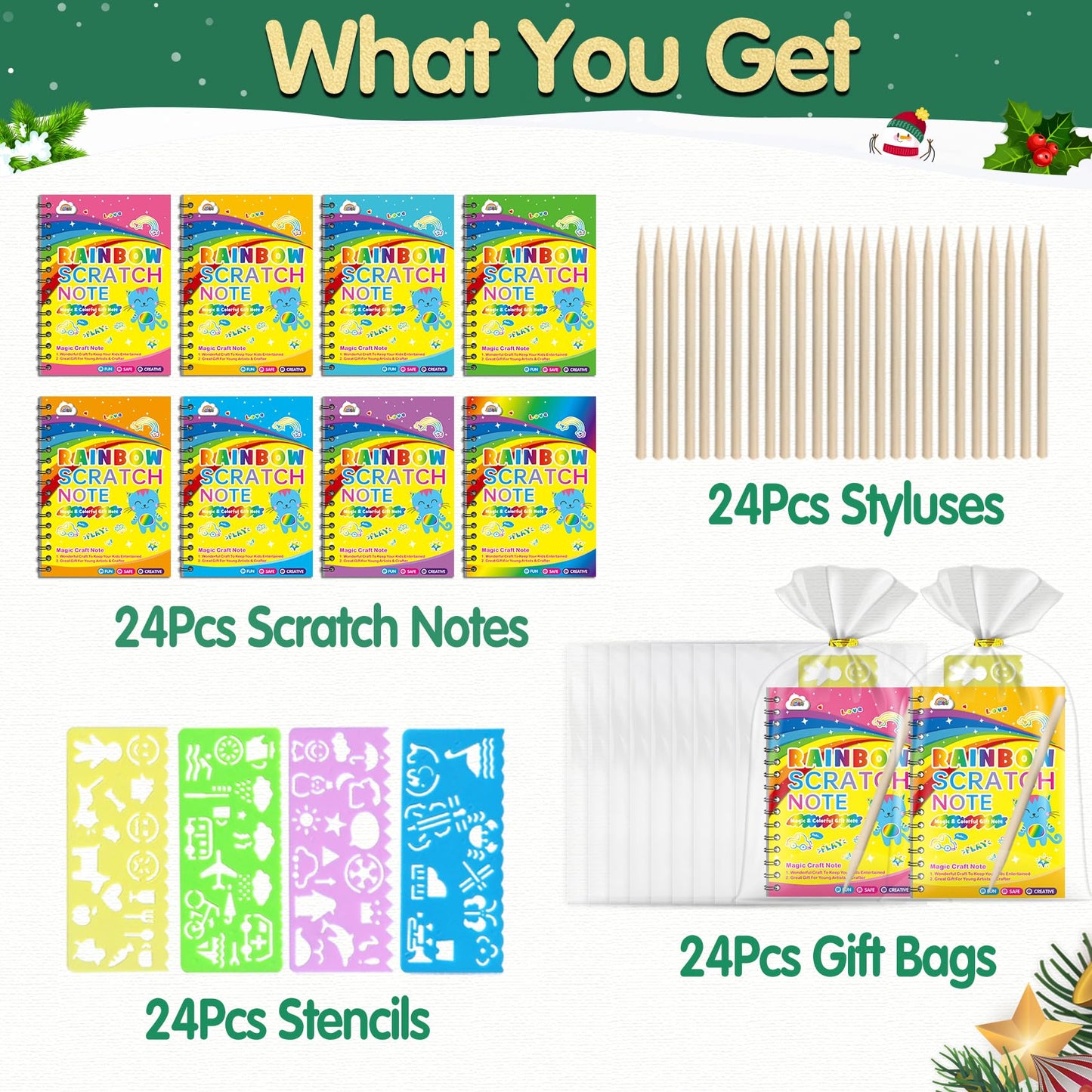 ZMLM 24-Pack Scratch Rainbow Art Notebooks – Classroom Gifts & Party Favors