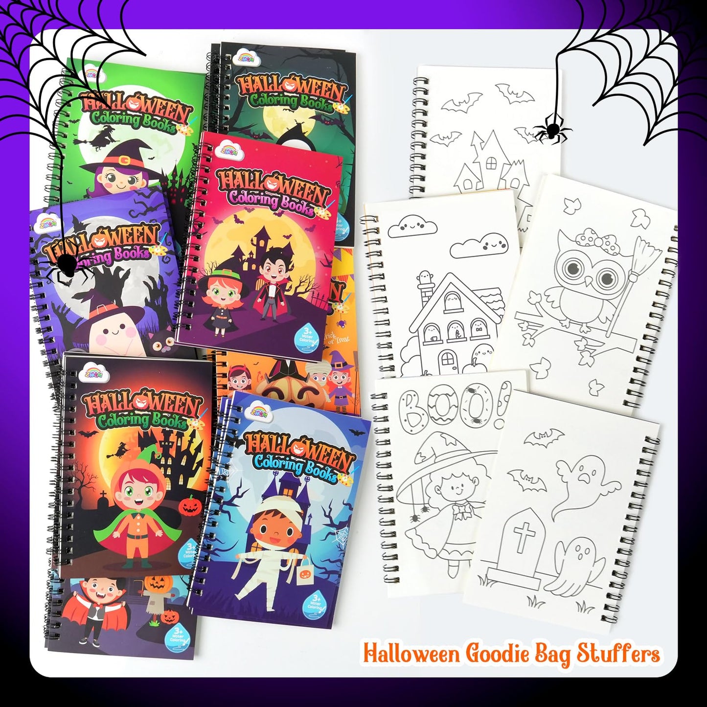 ZMLM 24 Water Coloring Books for Kids – Halloween Bulk Mini Coloring Books for Ages 4-8