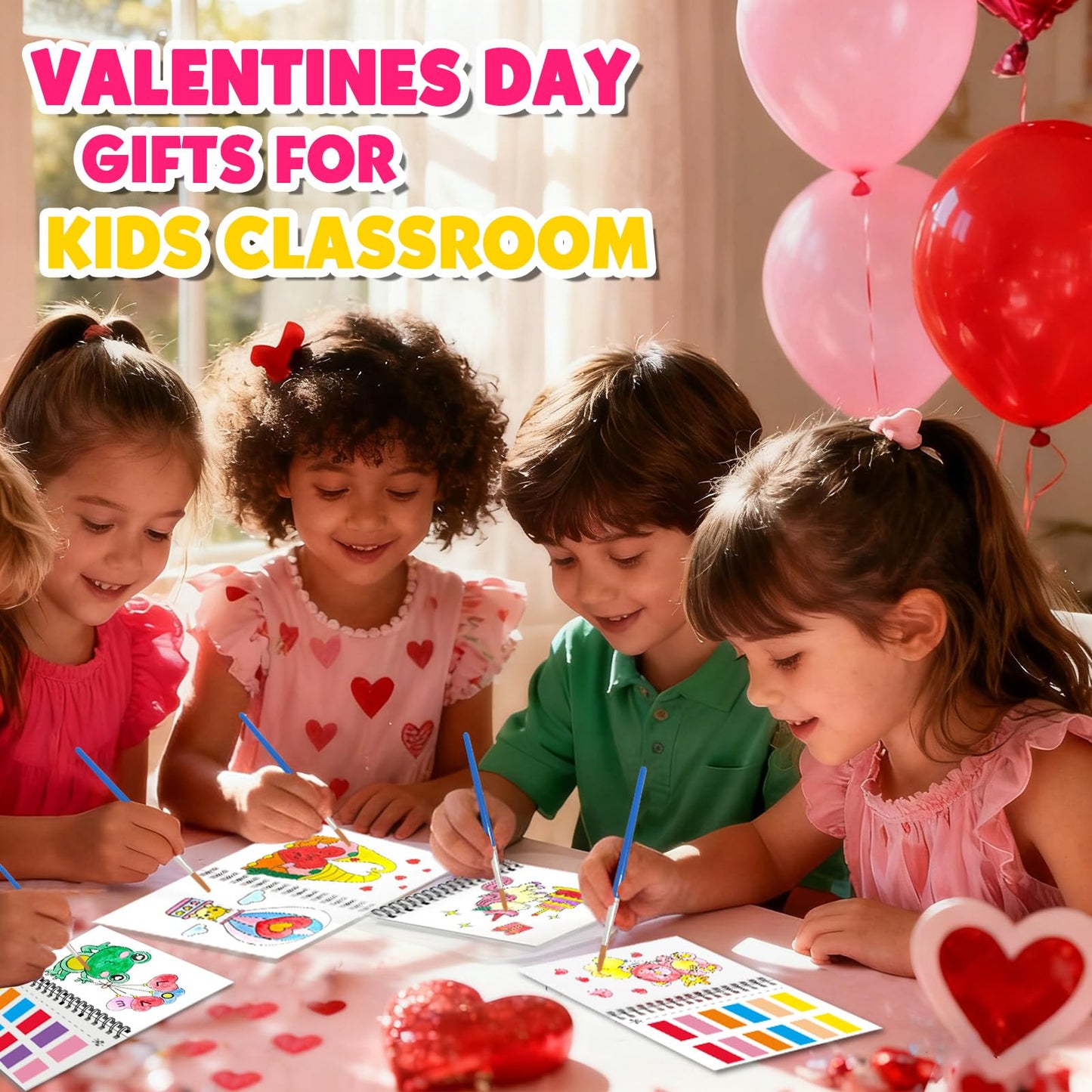 ZMLM 24 Water Coloring Books for Kids Valentines Bulk Set – Mini Coloring Books for Ages 4-8