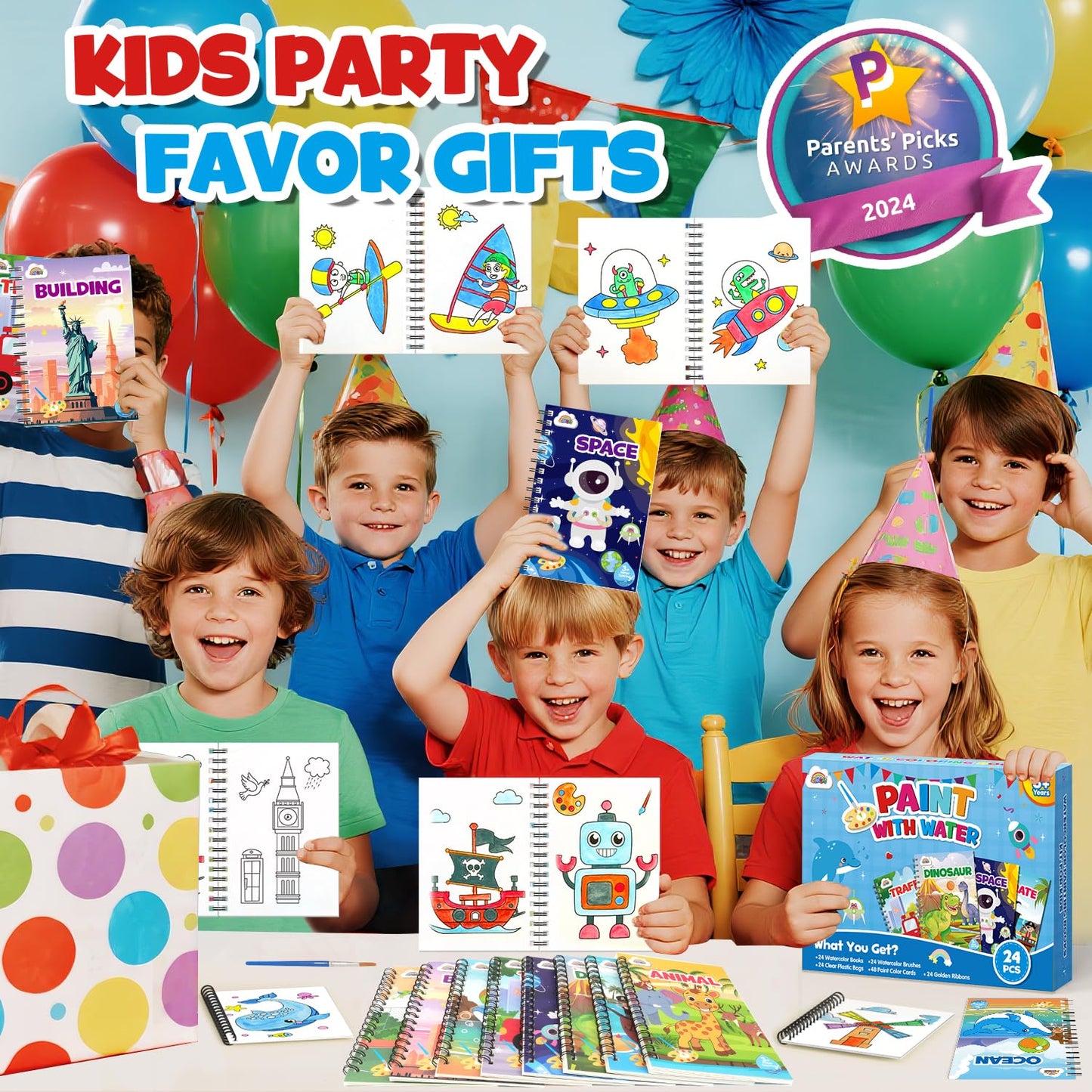ZMLM 24 Water Coloring Books for Kids – Bulk Mini Coloring Books for Ages 4-8