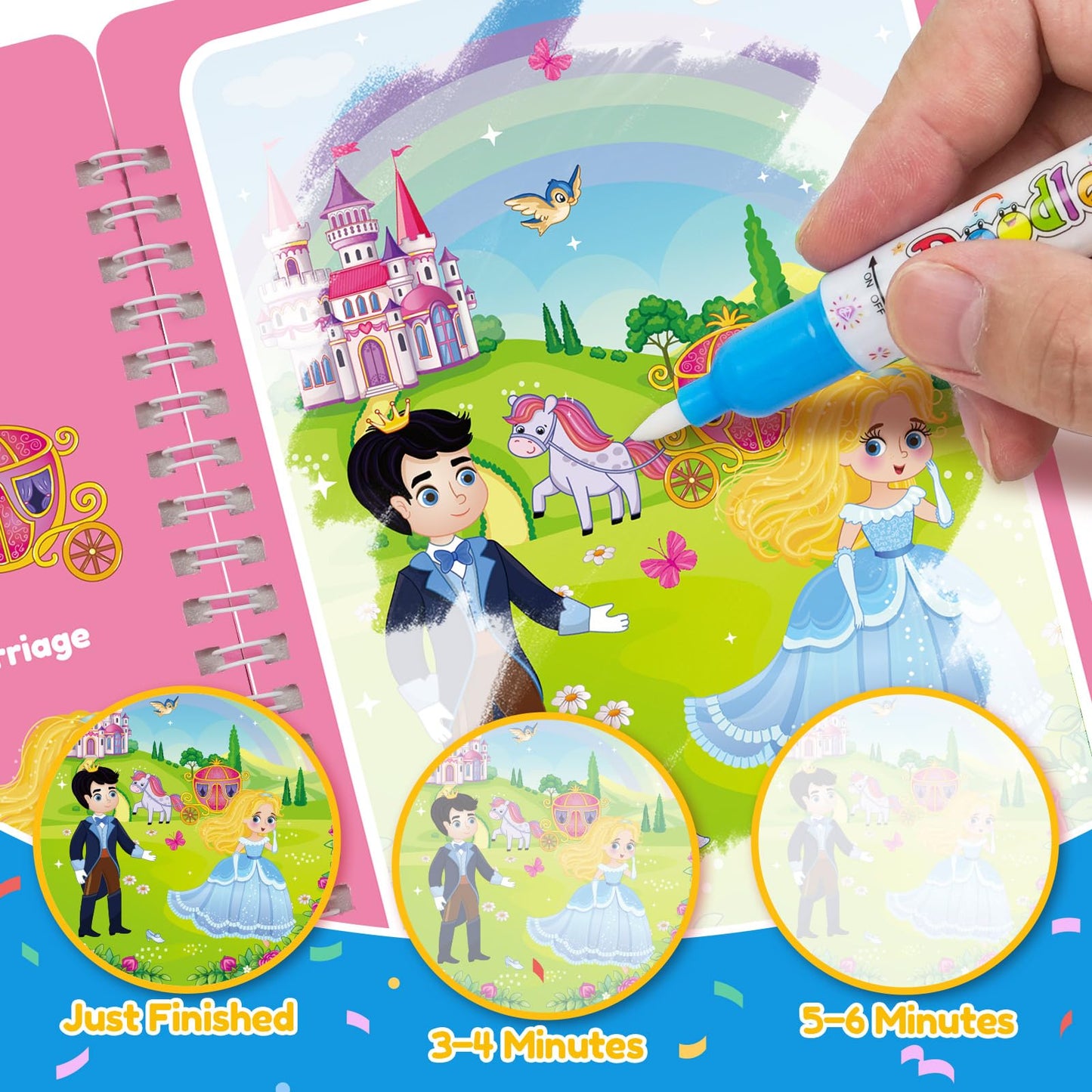 ZMLM 24 Pack Water Coloring Book for Toddlers – Mess-Free, Reusable Water Painting Set