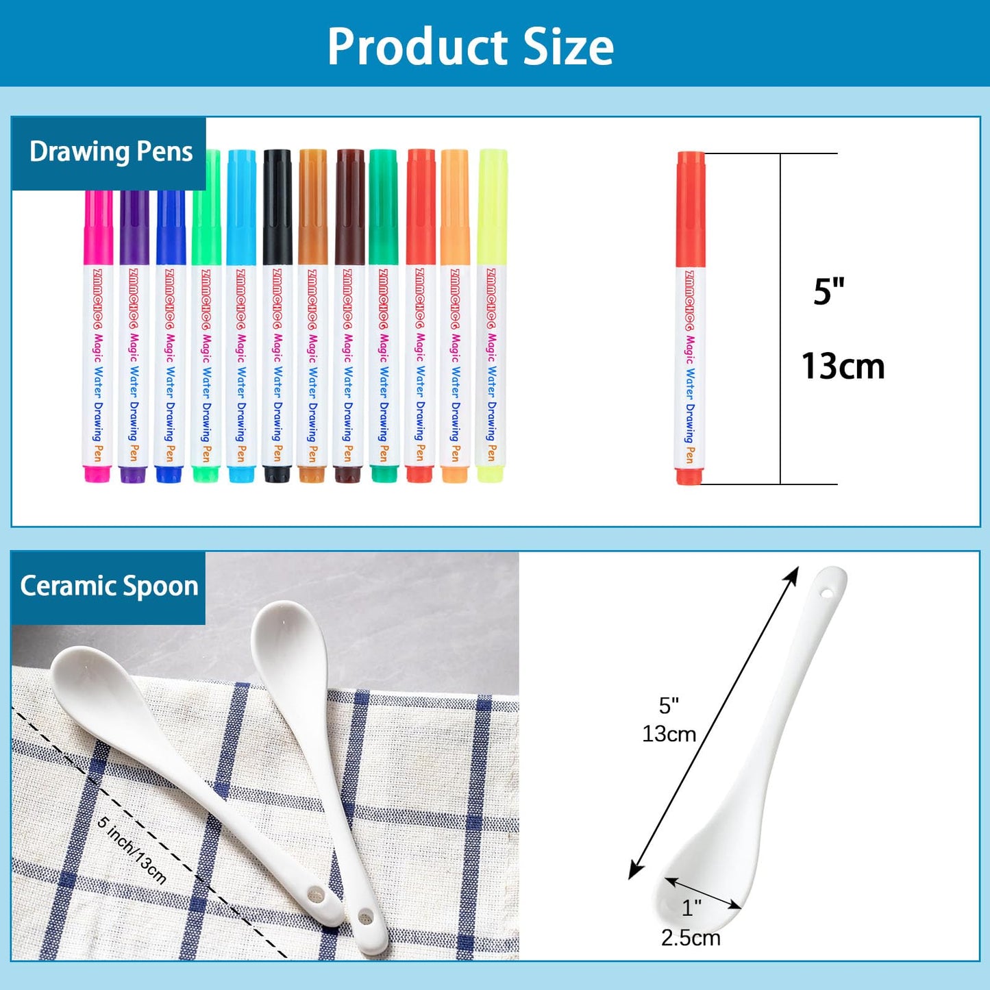 ZMMCHCG Kiddies Water Floating Drawings Bundle – 12 Color Magic Pens for Kids