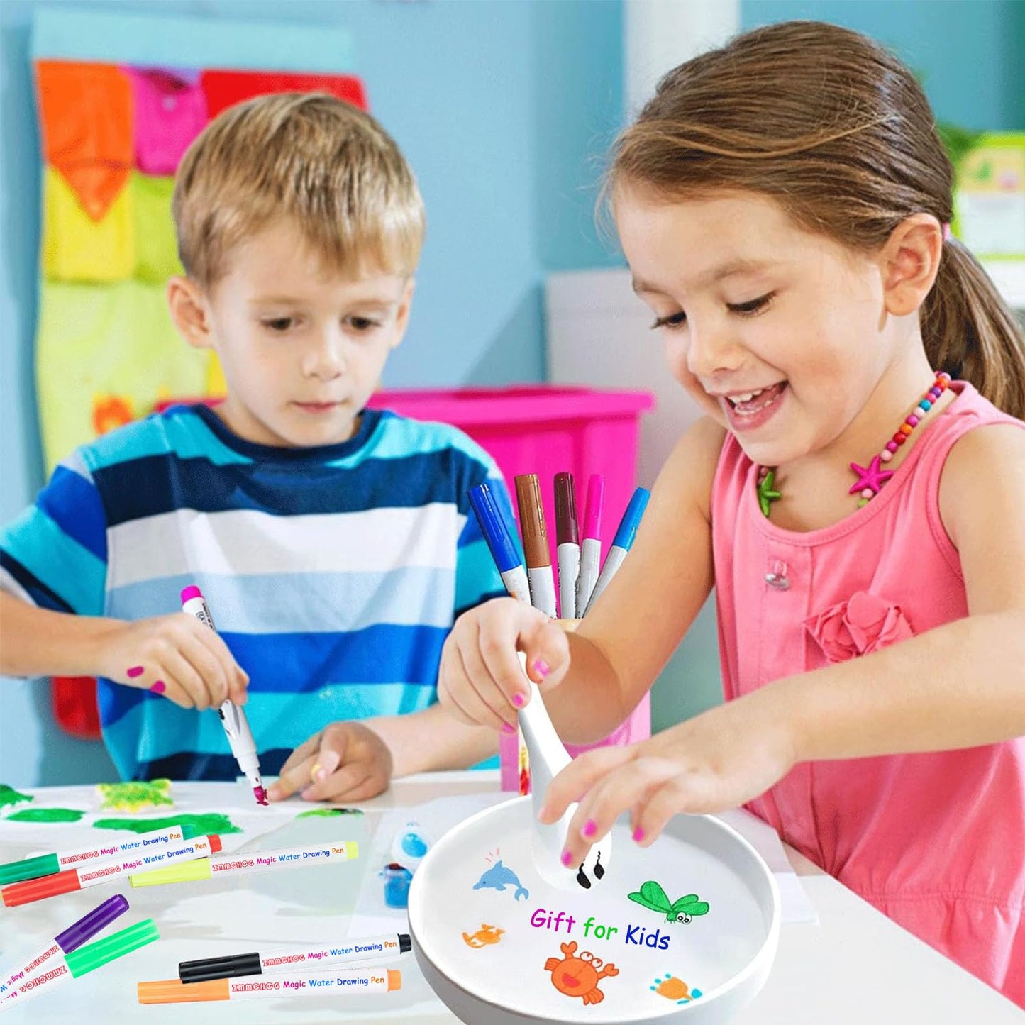 ZMMCHCG Kiddies Water Floating Drawings Bundle – 12 Color Magic Pens for Kids