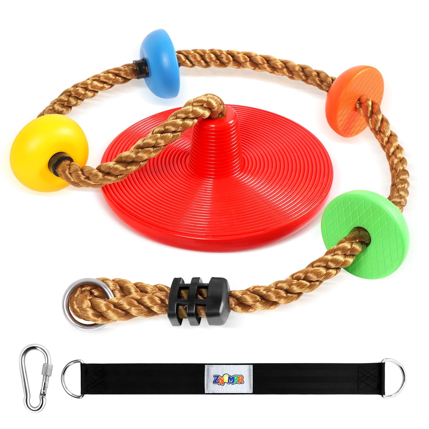ZNCMRR Climbing Rope Tree Swing with Platforms & Disc Seat for Outdoor Kids Play