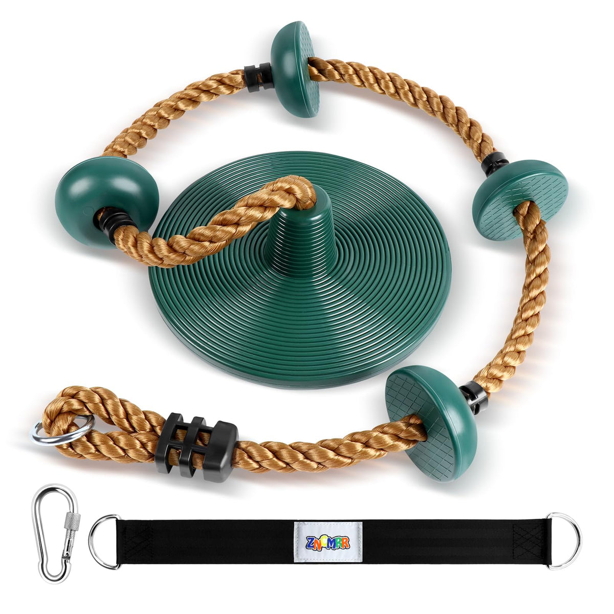 ZNCMRR Climbing Rope with Platforms & Disc Swing Seat — Kids Tree Swing Set
