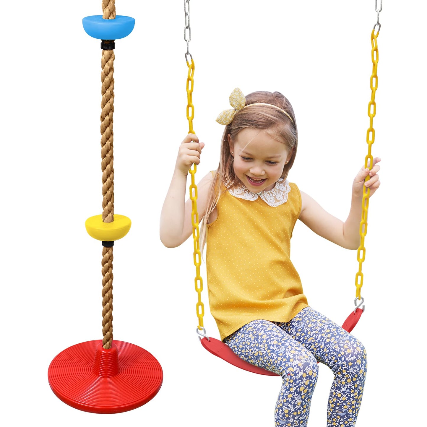 ZNCMRR Tree Swing Set – Heavy Duty Disc & Seat Swing (Red)