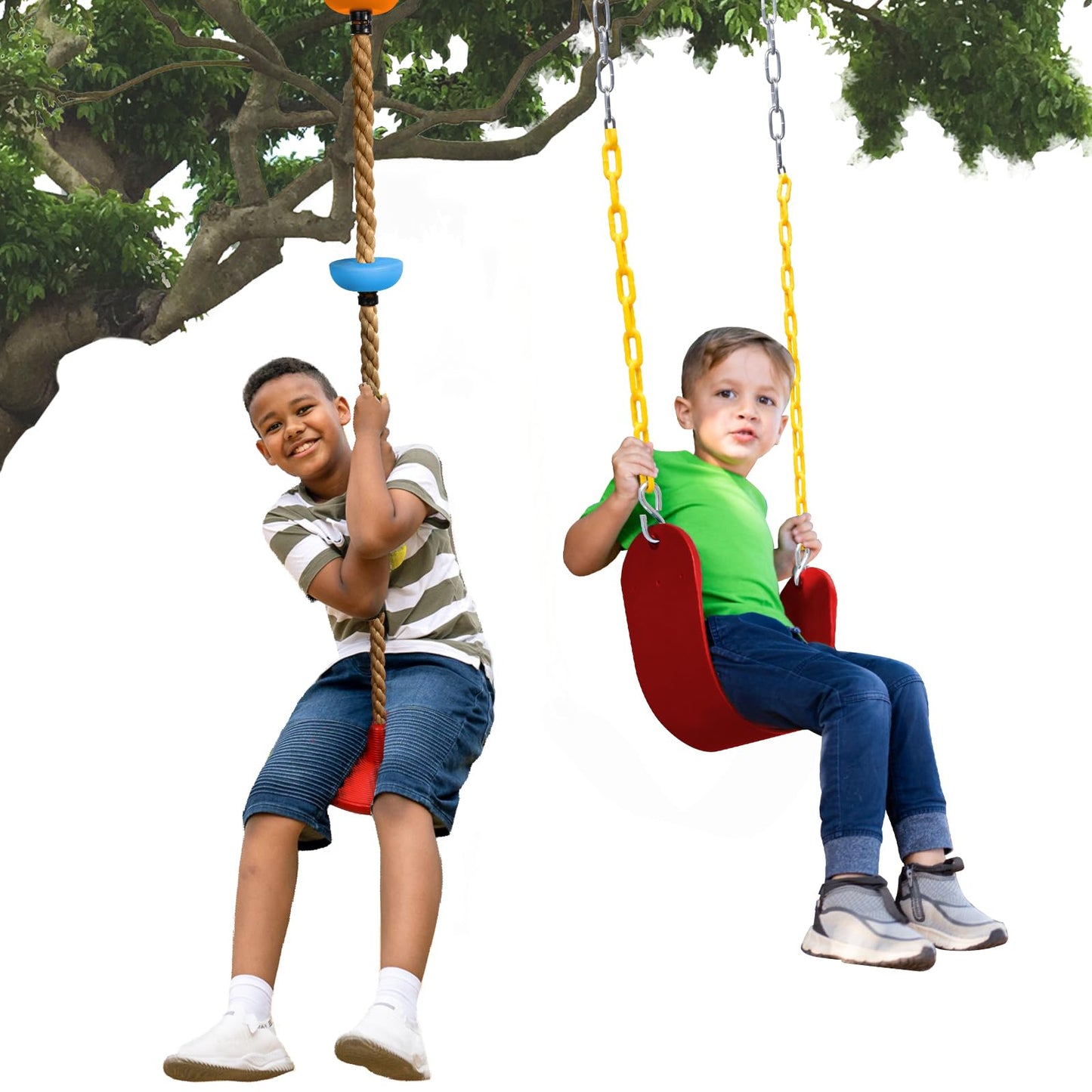 ZNCMRR Tree Swing Set – Heavy Duty Disc & Seat Swing (Red)