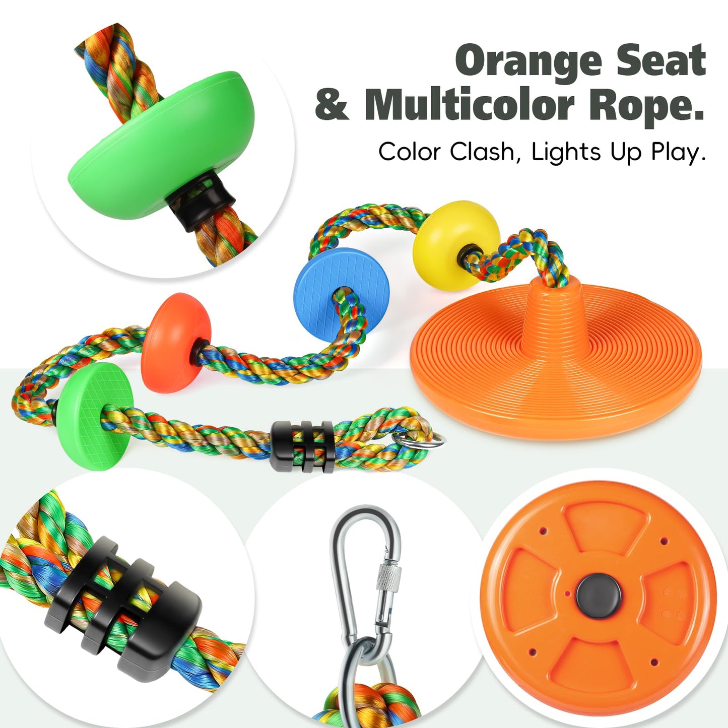 ZNCMRR Tree Swing for Kids – Heavy-Duty Disc Swing with Climbing Rope