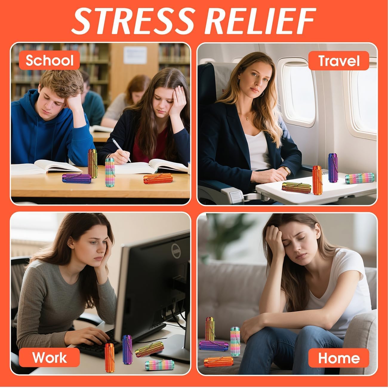 ZNZRHXL 4-Pack Little Ouchies Fidget Toy – Silent Stress Relief for Anxiety, Focus & Skin Picking