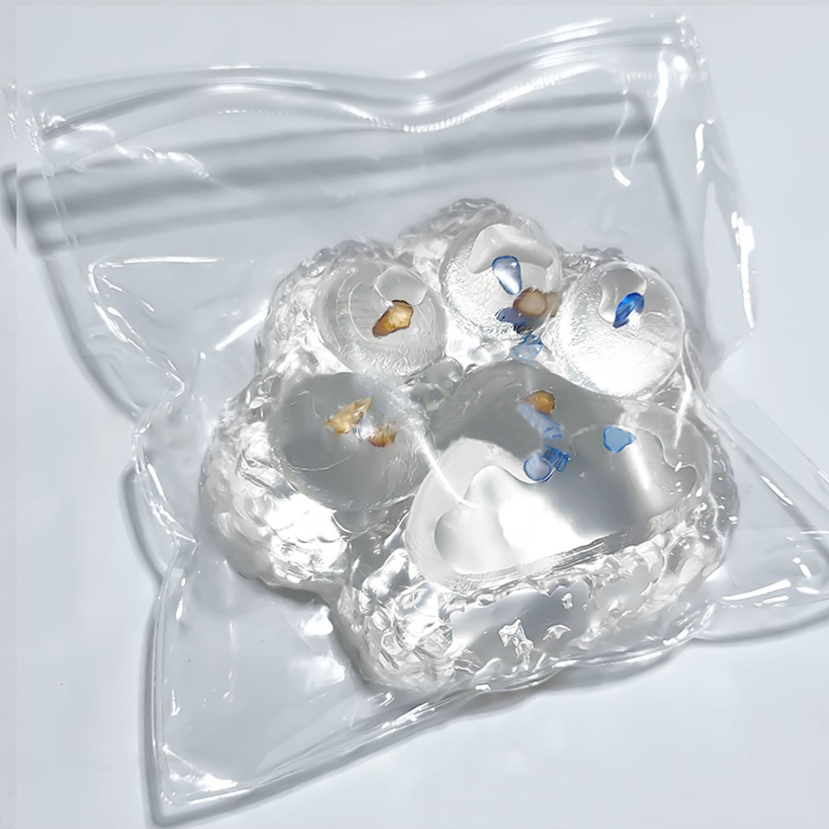 Zoacrn Big Taba Squishy Paw – 4.2in Clear Cat Paw Squeeze Toy, Desk Fidget & Stress-Relief Toy