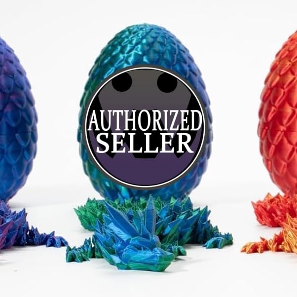Zobetro 3D Printed Dragon Egg – Articulated Crystal Dragon Inside, Executive Desk Toy & Gift (Green)