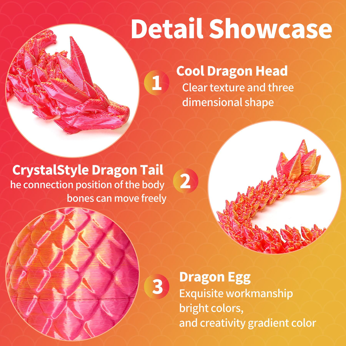 Zobetro 3D Printed Dragon Egg – Articulated Crystal Dragon Inside, Executive Desk Toy & Gift (Green)