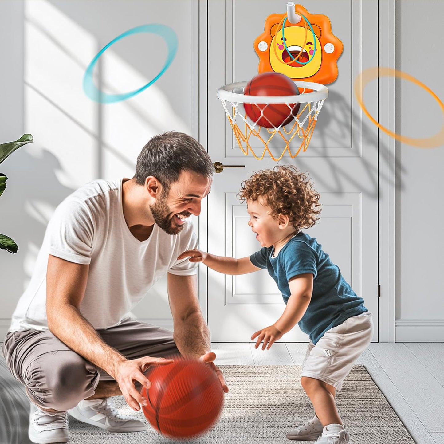ZOENMG Toddler Indoor Mini Basketball Hoop – Adjustable Height, Portable Scoreboard