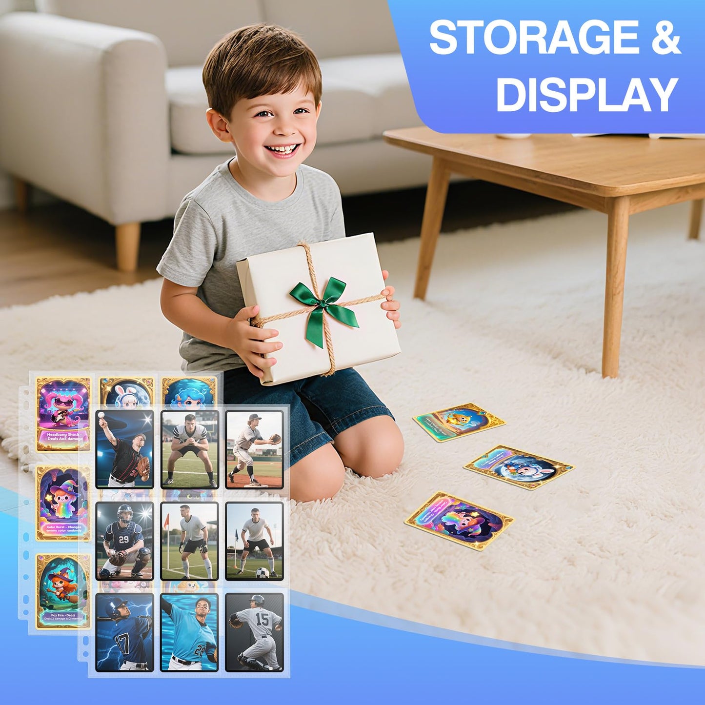 Zofly 30-Pack 540-Pocket Binder Pages — Double-Sided 9-Pocket Card Sleeves