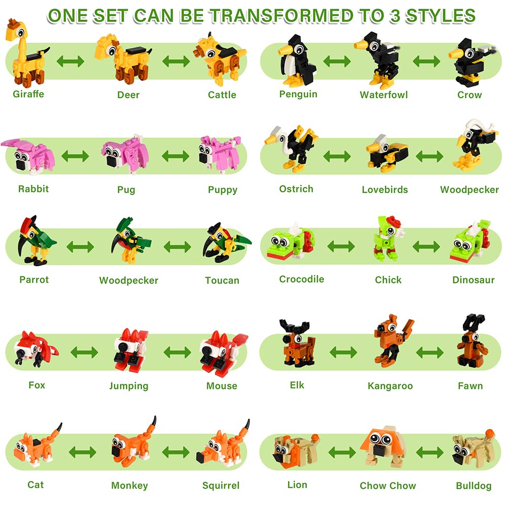 Zofunny 30 Packs Building Blocks – Mini Animal Sets for Party Favors, Classroom Prizes & Gift Bag Fillers