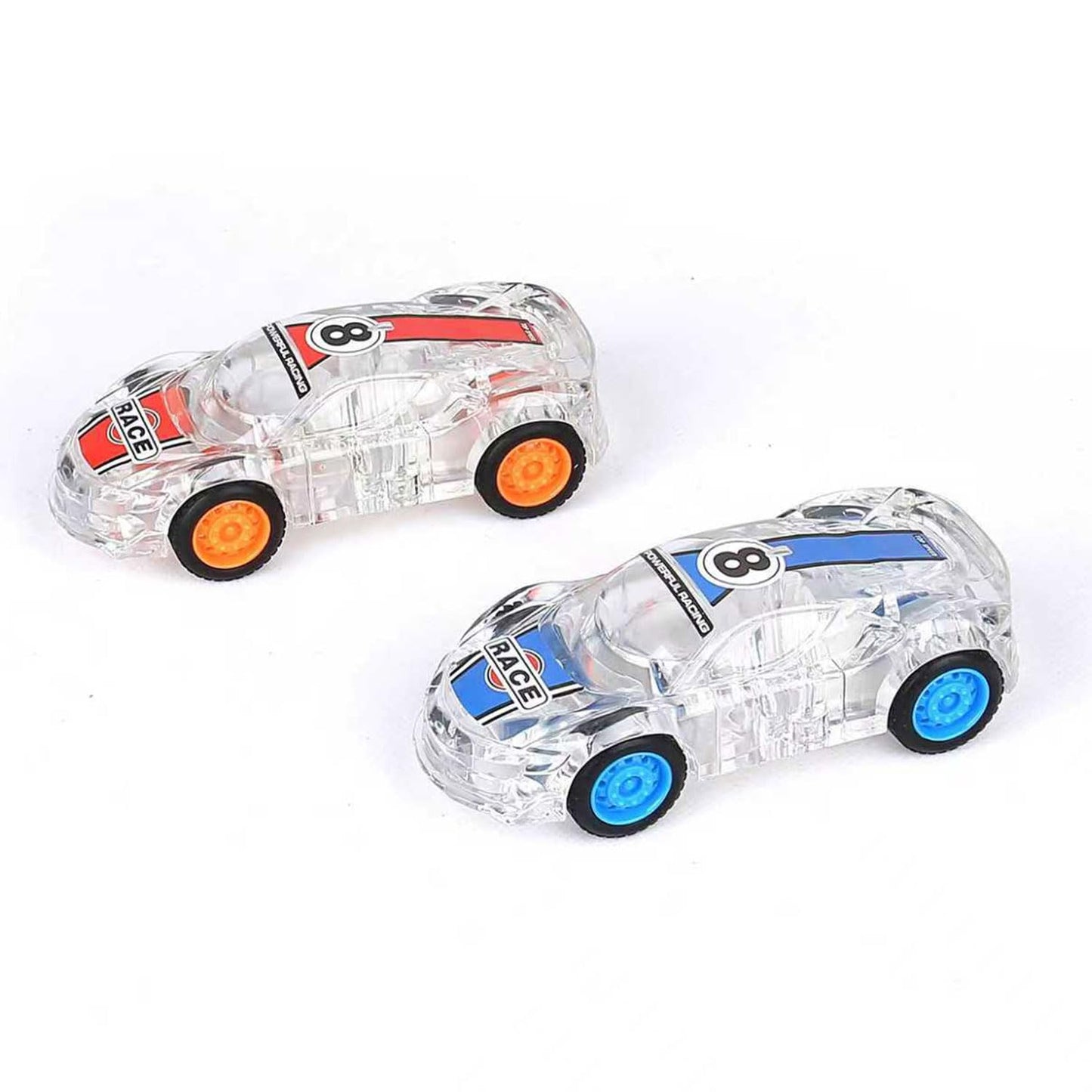 ZOHANINDL LED Light Up Pull Back Car Toys (2 Pack) – Glowing Race Cars for Kids 3–8 | Batteries Included