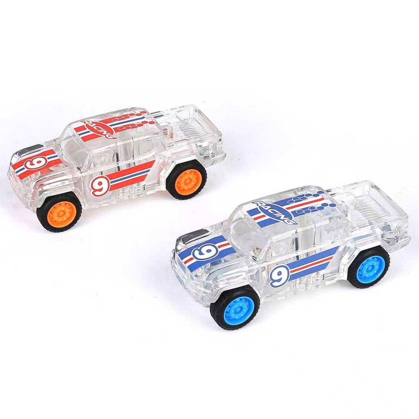 ZOHANINDL LED Light-Up Monster Truck Toys - 2 Pack Pull-Back Cars for Toddlers