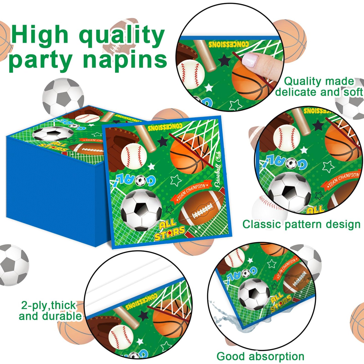 ZOIIWA Sports Party Tableware Set – All Star Plates, Napkins & Table Cover