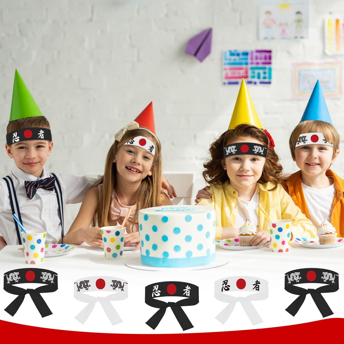 ZOIIWA 24Pcs Karate Headbands – Japanese Sushi Chef Bandana Headwear for Karate, Kitchen, and Party Favors