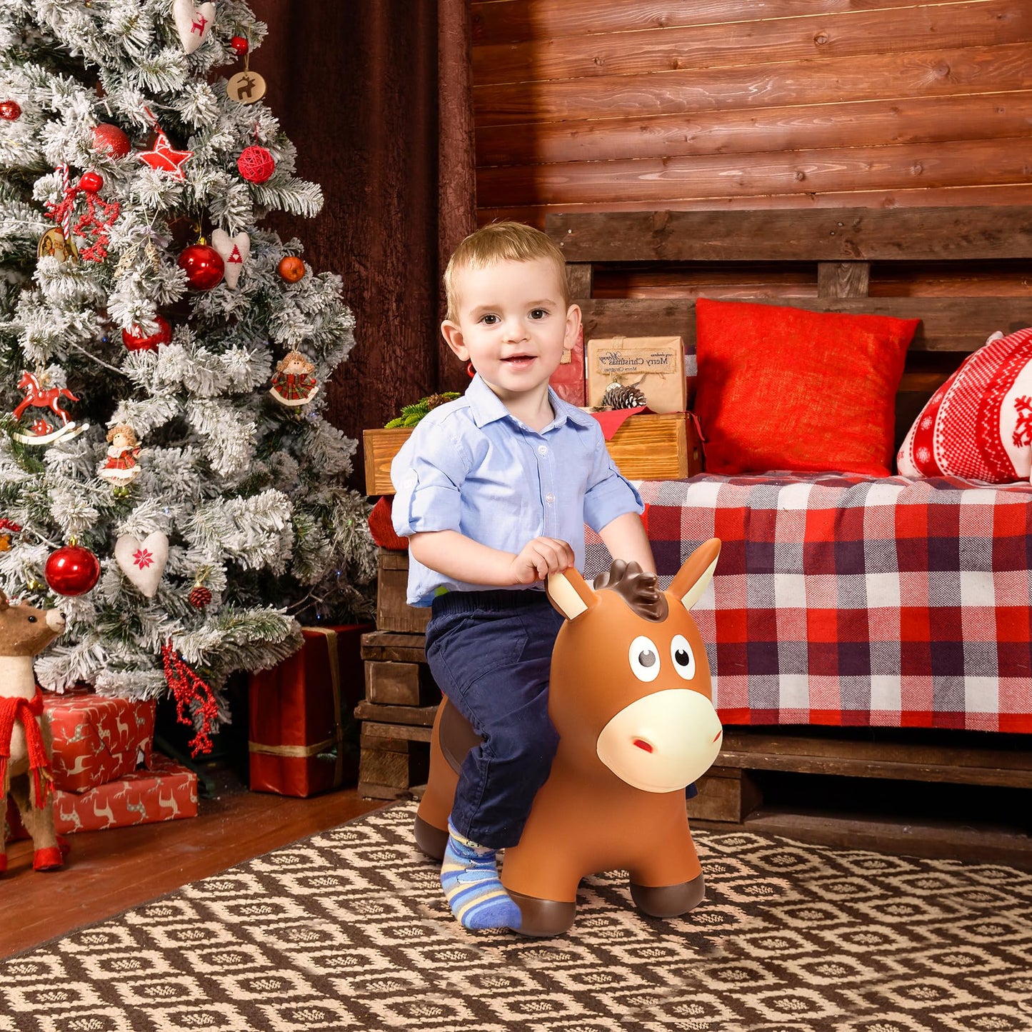 ZOOJOY Bouncy Horse Hopping Toy for Toddlers – Inflatable Ride-On for Indoor & Outdoor Play