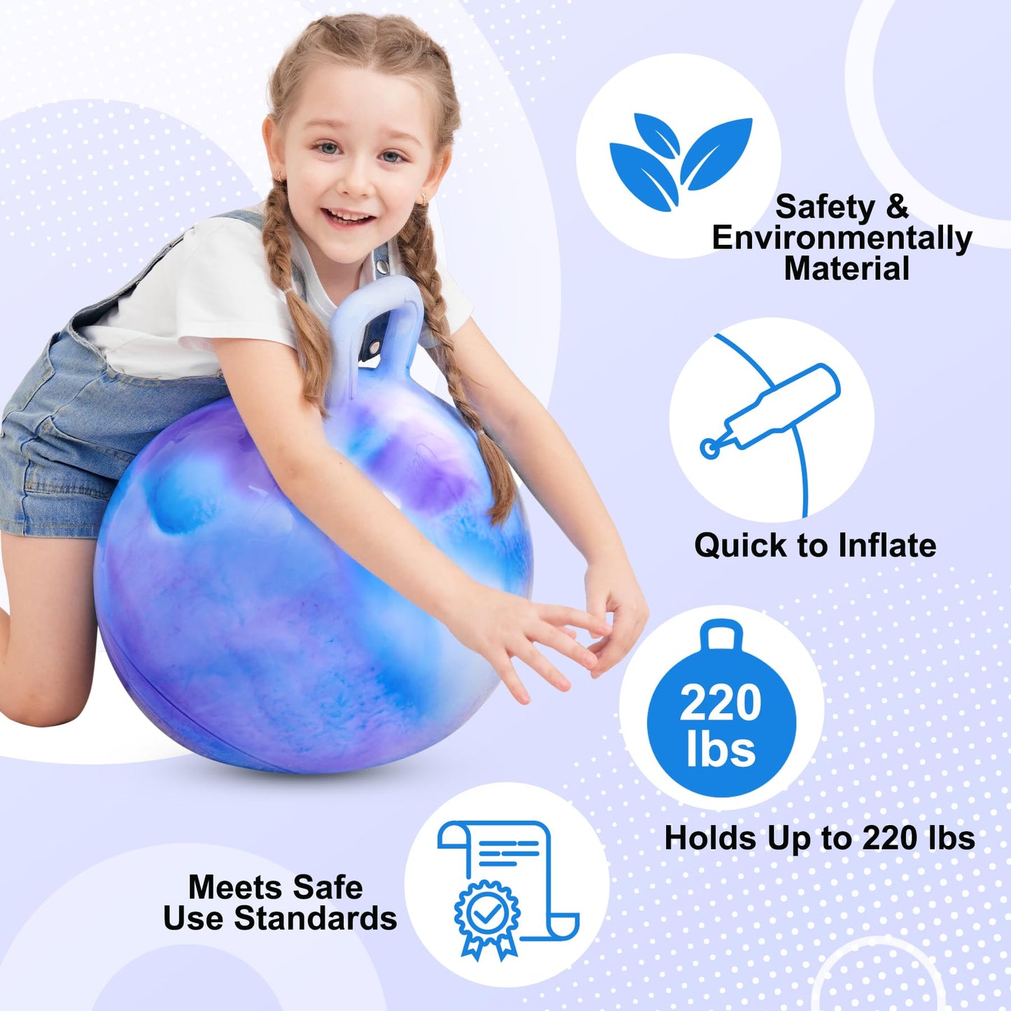 ZOOJOY Glow-in-the-Dark Hopper Ball for Kids | 18-Inch Light Up Bouncy Ball with Handle