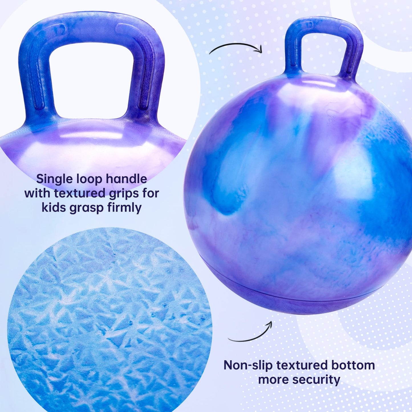 ZOOJOY Glow-in-the-Dark Hopper Ball for Kids | 18-Inch Light Up Bouncy Ball with Handle
