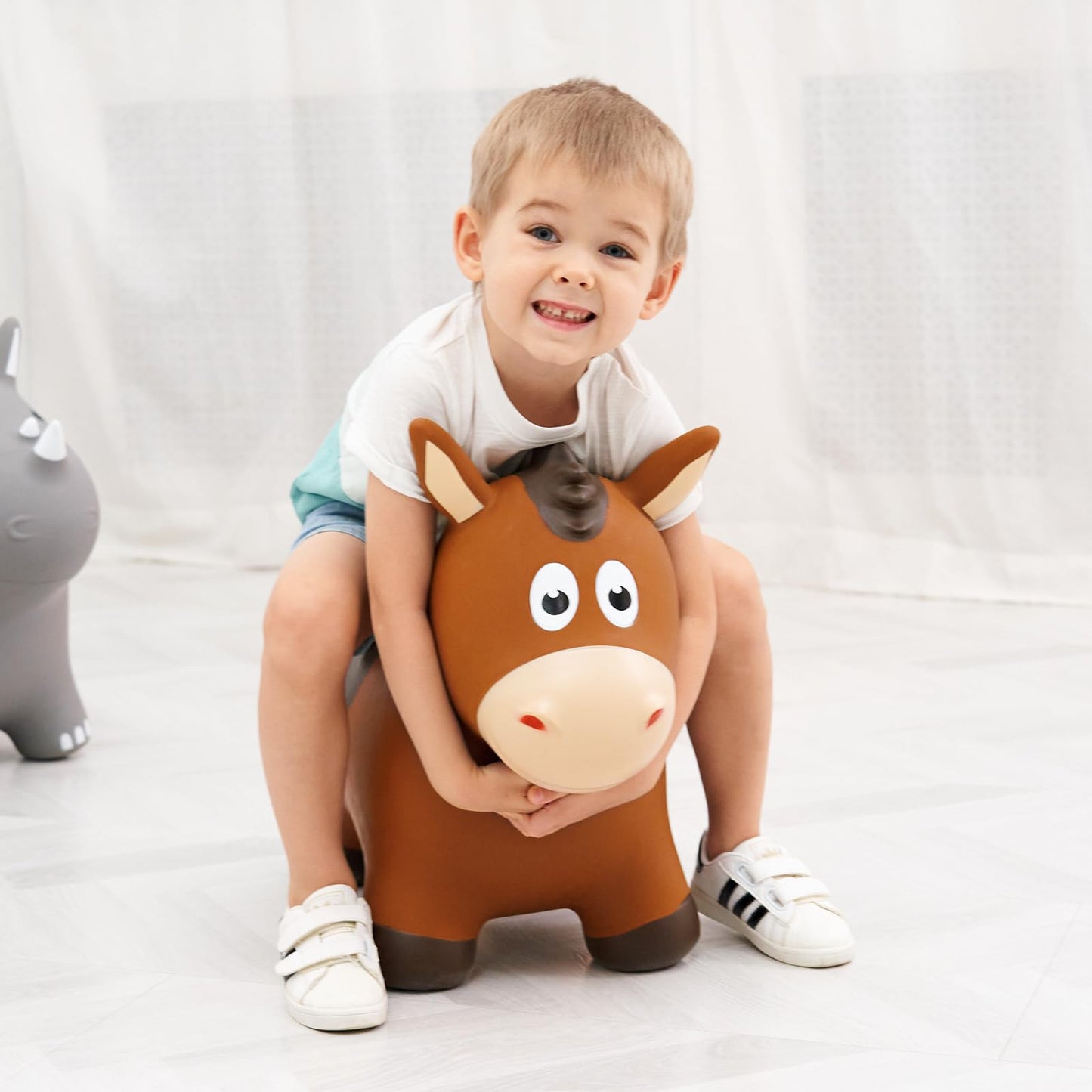 ZOOJOY Bouncy Horse Hopping Toy for Toddlers – Inflatable Ride-On for Indoor & Outdoor Play