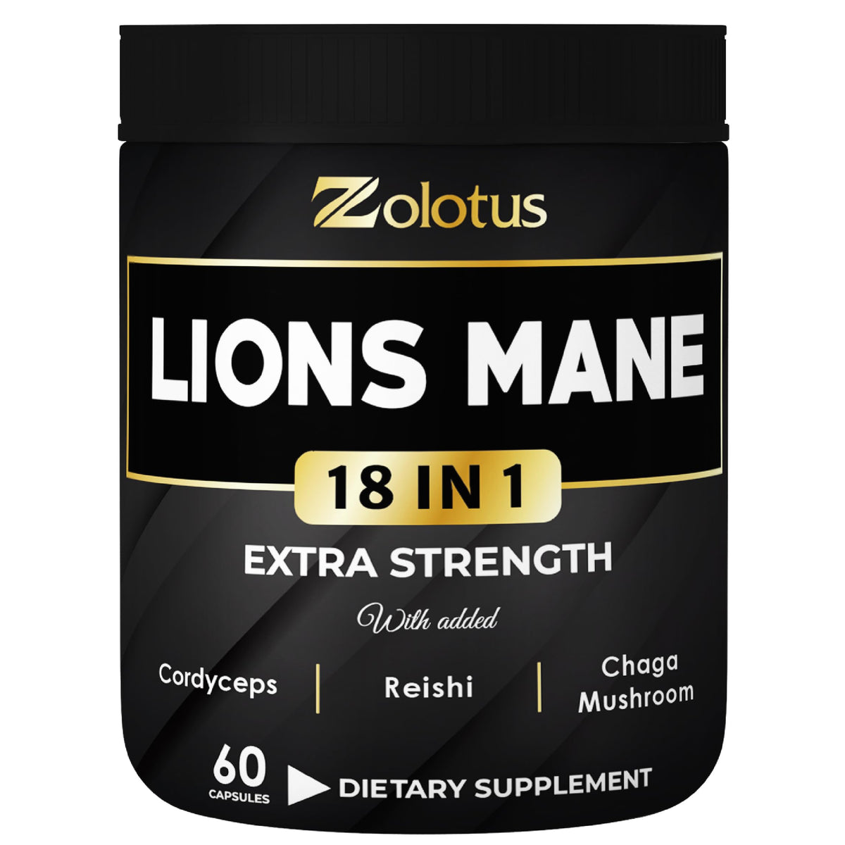 Zolotus Lions Mane Capsules with Cordyceps – 60 Count | Brain & Immune Support