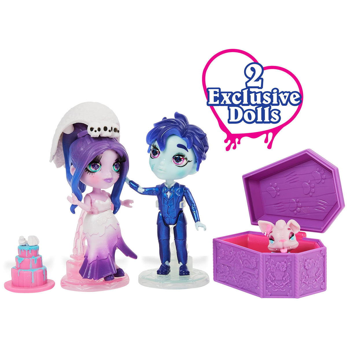 Zombaes Forever Zombadie to Love Deluxe Set – 2 Exclusive 3.5-inch Dolls, Pet & Accessory