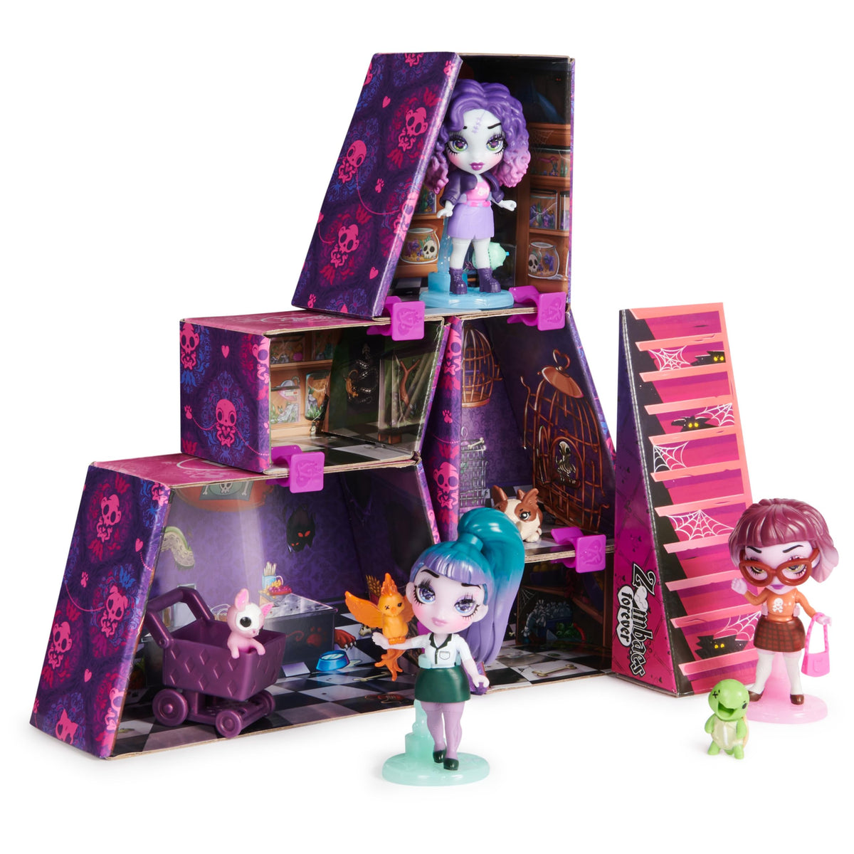 Zombaes Forever Wild Vibes Abandoned Pet Shop Playset – 3 Exclusive Dolls + 5 Pets