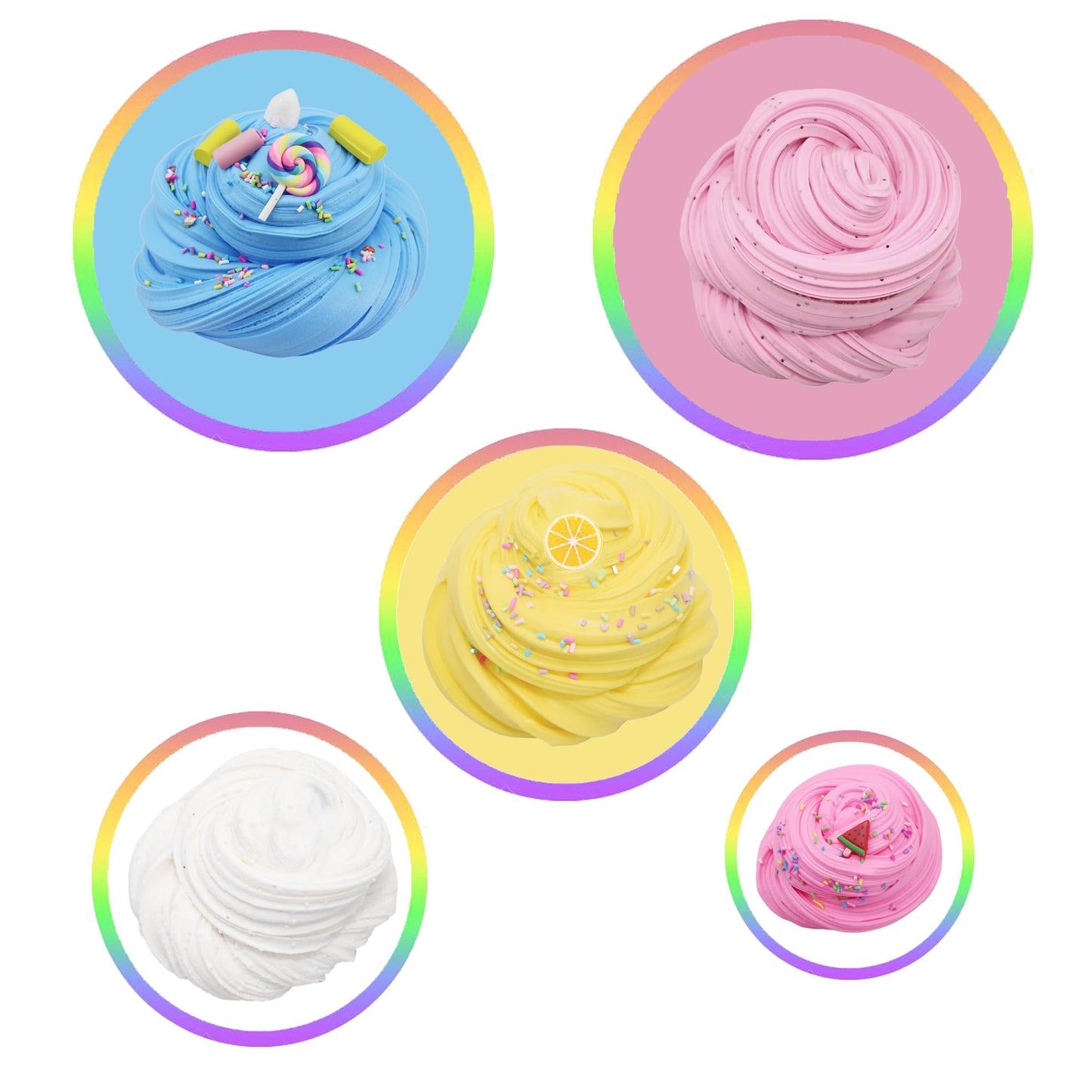 ZONEWAY 7-Pack Cake Butter Slime Kits – Soft, Non-Sticky Slime for Kids