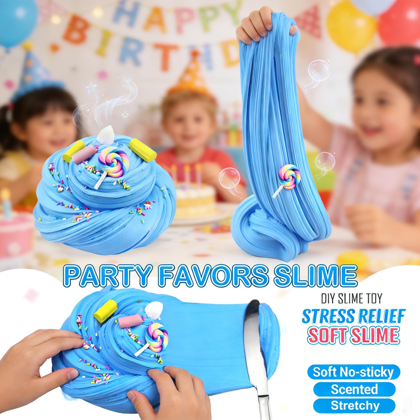 ZONEWAY 7-Pack Cake Butter Slime Kits – Soft, Non-Sticky Slime for Kids