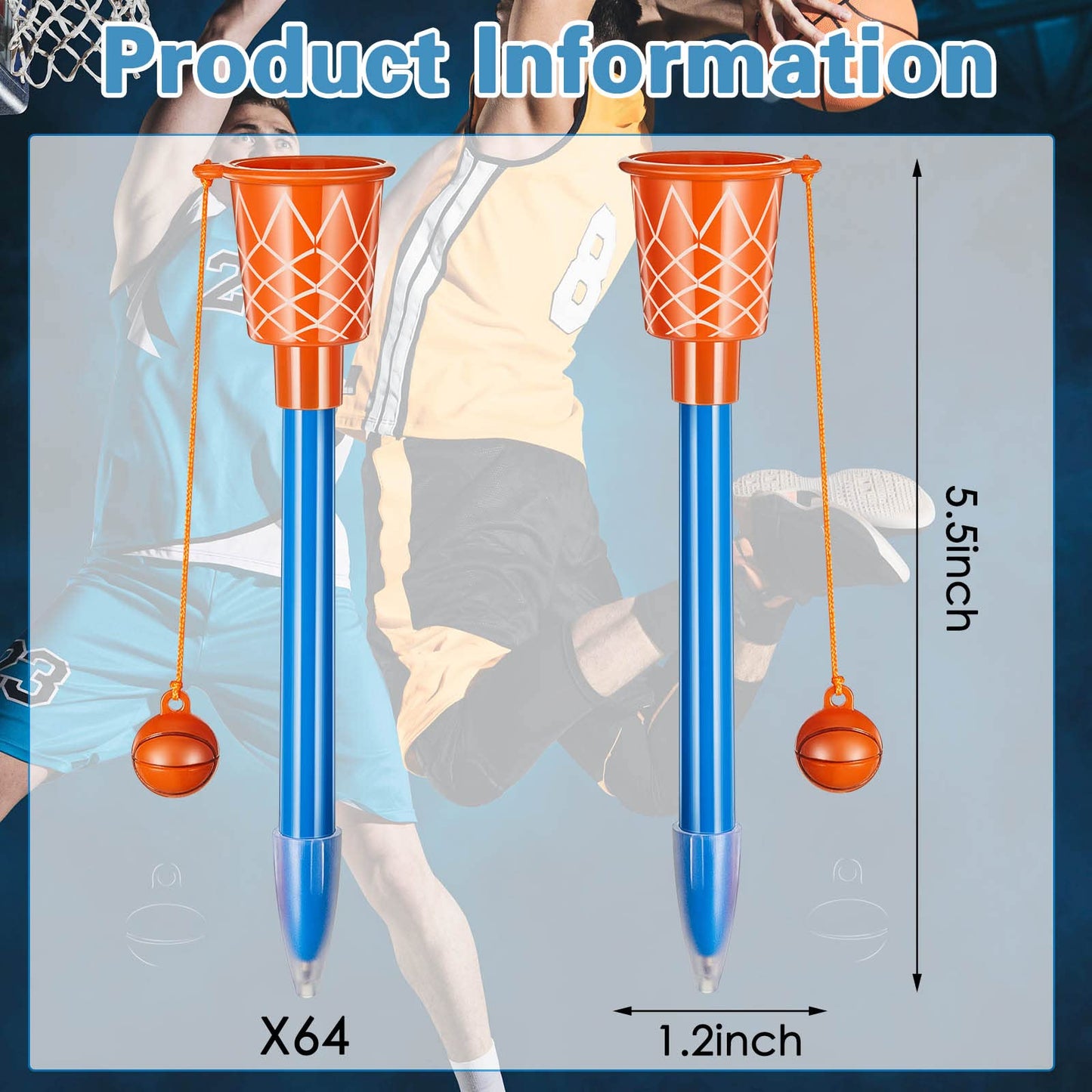 Zonon 32 Pieces Basketball Hoop Pens – 0.7mm Novelty Pens for Sports Parties