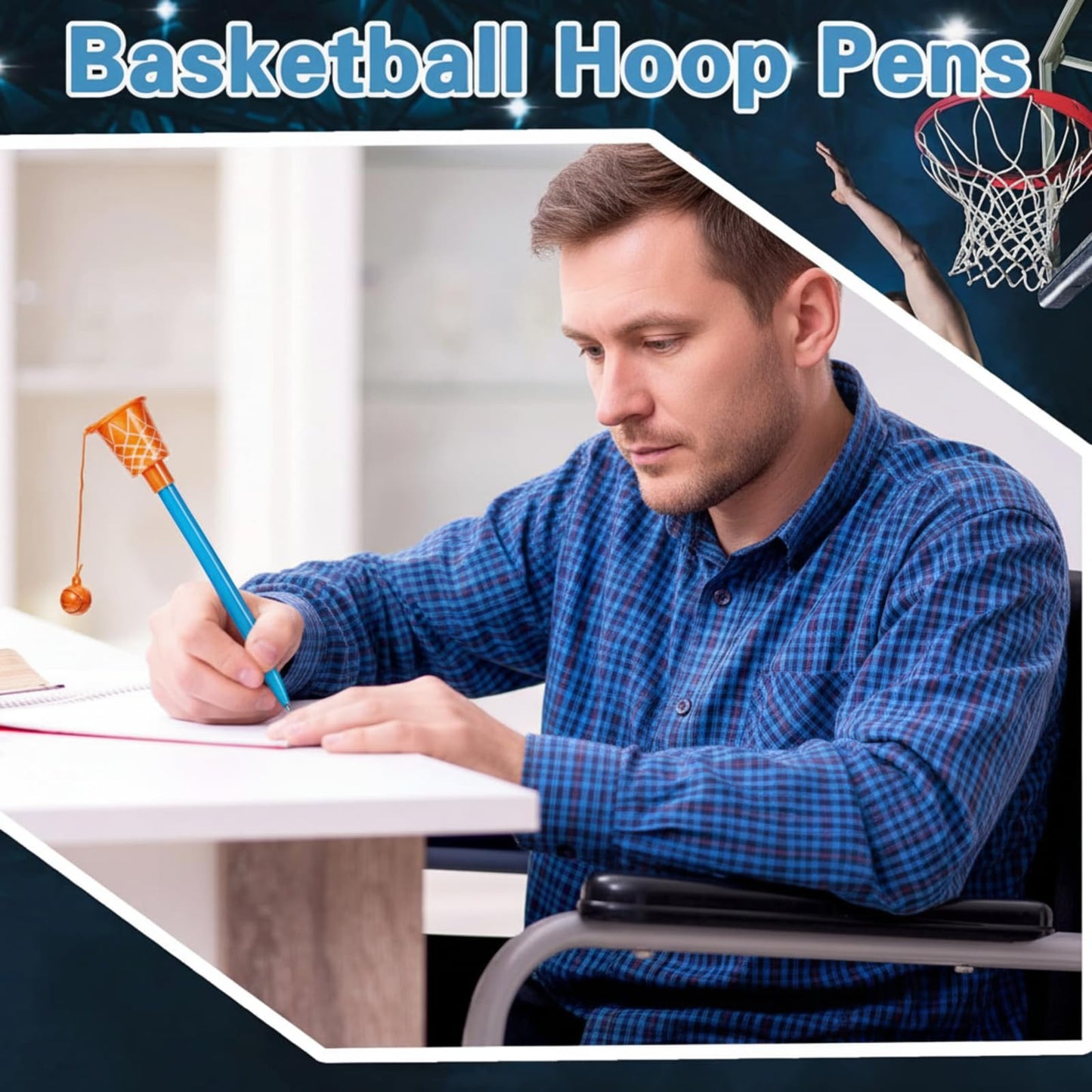 Zonon 32 Pieces Basketball Hoop Pens – 0.7mm Novelty Pens for Sports Parties