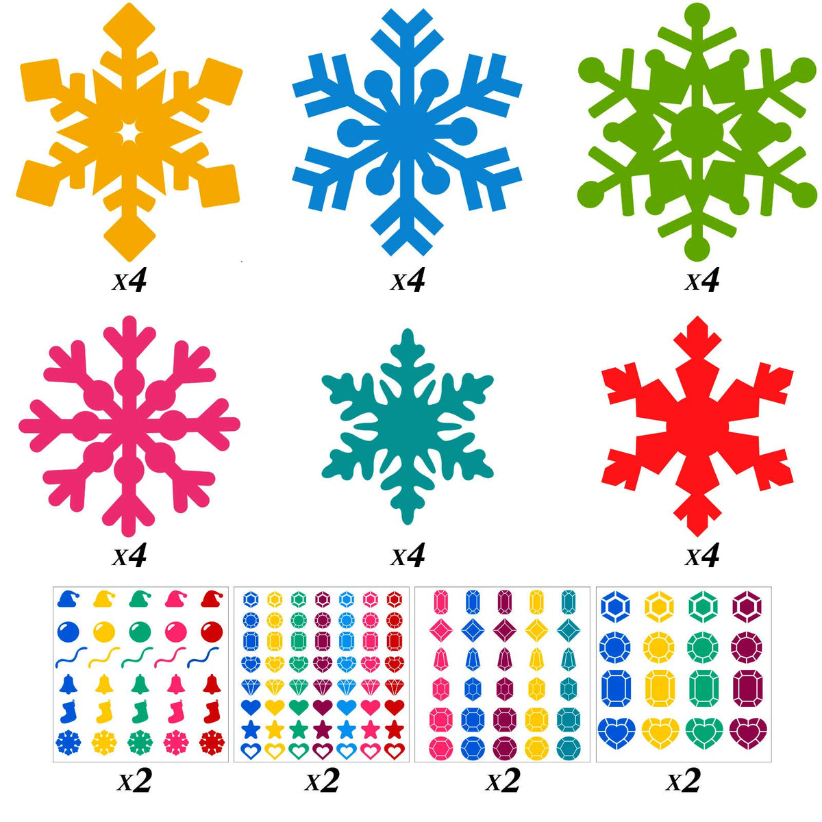 Zonon 24-Piece Holiday Snowflake Craft Kit for Christmas Tree & Home – Bright Colors