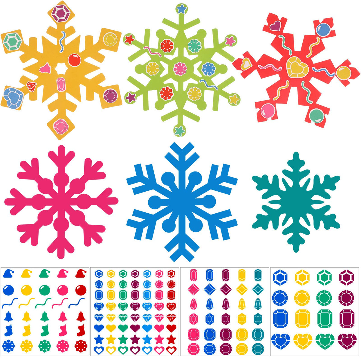 Zonon 24-Piece Holiday Snowflake Craft Kit for Christmas Tree & Home – Bright Colors