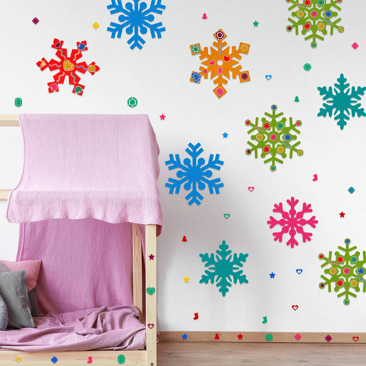 Zonon 24-Piece Holiday Snowflake Craft Kit for Christmas Tree & Home – Bright Colors